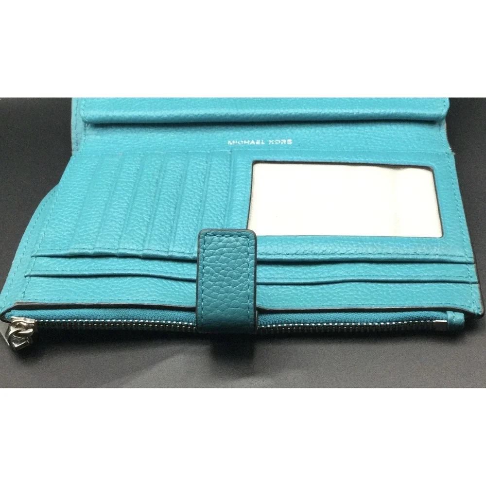 Michael Korsl Double Zip Wristlet blue